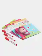 Алый многоразовые книжки "Пиши стирай. Маша и Медведь"