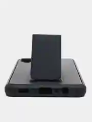 Синий чехол Samsung Galaxy A12 / M12 силиконовый под кожу с подставкой
