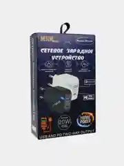 Черный блок питания для смартфона с Type-C, быстрая зарядка, 20 W