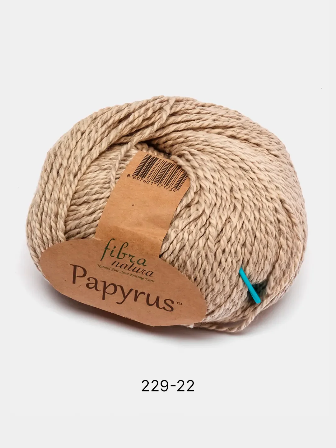 Песочный хаки пряжа Fibra Natura Papyrus 78% Хлопок  22% Шелк 50г 120м 1 шт