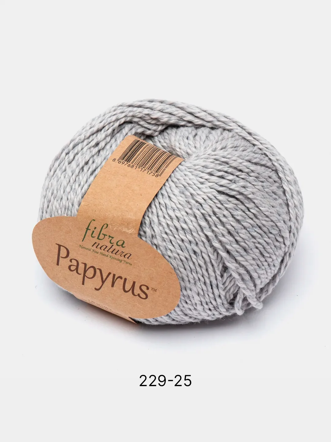 Серый пряжа Fibra Natura Papyrus 78% Хлопок  22% Шелк 50г 120м 1 шт