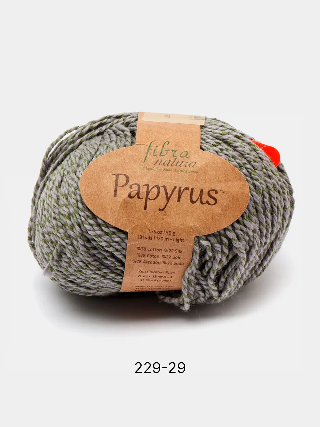Тёмно-серый пряжа Fibra Natura Papyrus 78% Хлопок  22% Шелк 50г 120м 1 шт