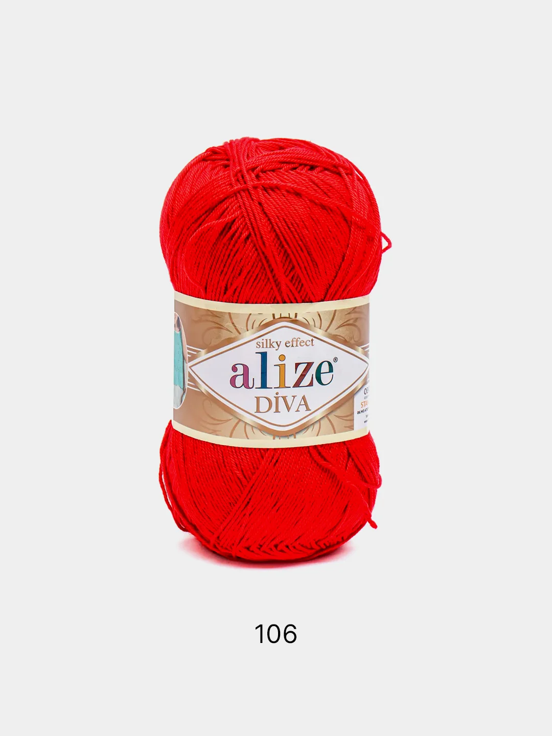 Красный пряжа Alize Diva 100% Микрофибра 100г 350м