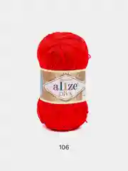 Красный пряжа Alize Diva 100% Микрофибра 100г 350м