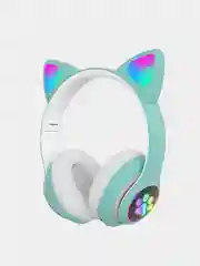Бирюзовый беспроводные наушники Bluetooth, со светящимися ушками, детские