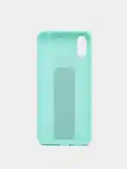 Бирюзовый чехол для Xiaomi Redmi 9A, Сяоми Редми 9А, силиконовый под кожу, с подставкой