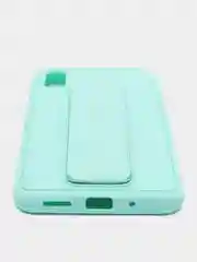 Бирюзовый чехол для Xiaomi Redmi 9A, Сяоми Редми 9А, силиконовый под кожу, с подставкой