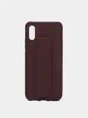 Бордовый чехол для Xiaomi Redmi 9A, Сяоми Редми 9А, силиконовый под кожу, с подставкой