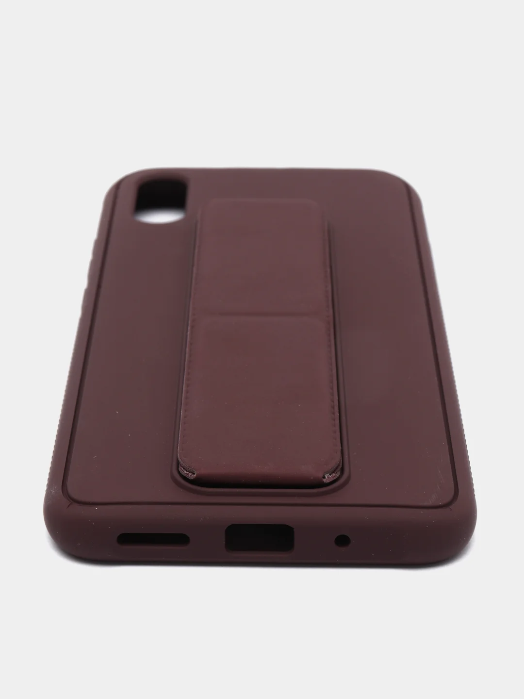 Бордовый чехол для Xiaomi Redmi 9A, Сяоми Редми 9А, силиконовый под кожу, с подставкой