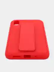 Красный чехол для Xiaomi Redmi 9A, Сяоми Редми 9А, силиконовый под кожу, с подставкой