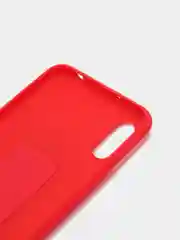 Красный чехол для Xiaomi Redmi 9A, Сяоми Редми 9А, силиконовый под кожу, с подставкой