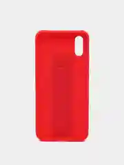 Красный чехол для Xiaomi Redmi 9A, Сяоми Редми 9А, силиконовый под кожу, с подставкой