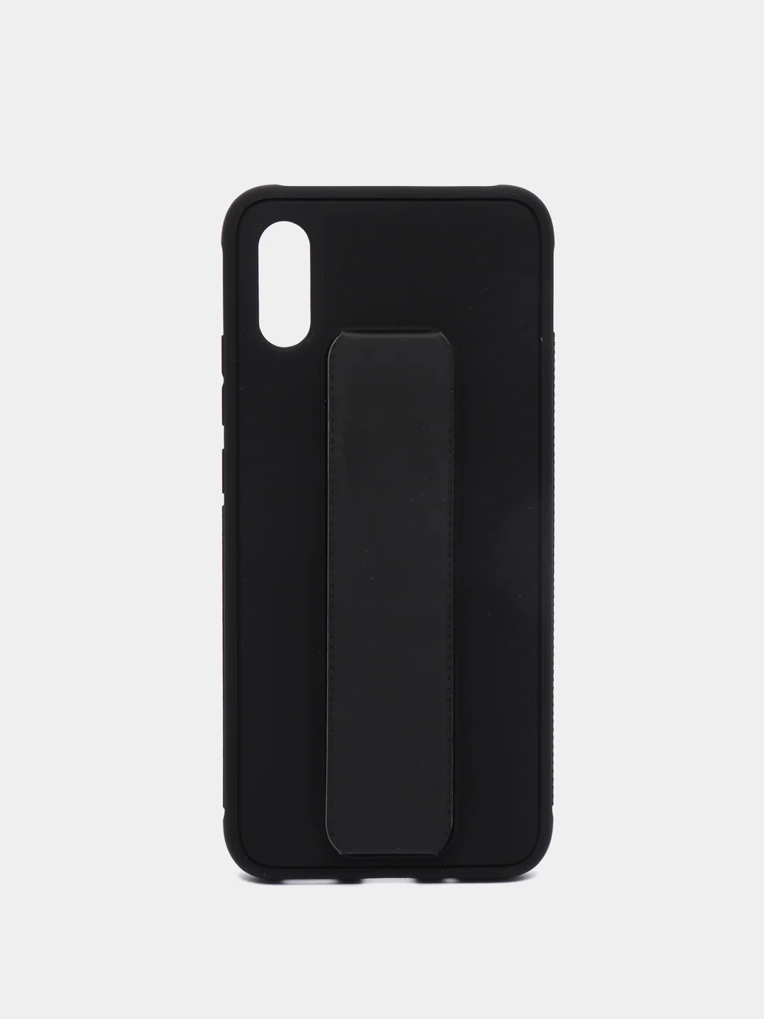 Черный чехол для Xiaomi Redmi 9A, Сяоми Редми 9А, силиконовый под кожу, с подставкой