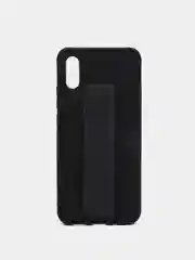 Черный чехол для Xiaomi Redmi 9A, Сяоми Редми 9А, силиконовый под кожу, с подставкой