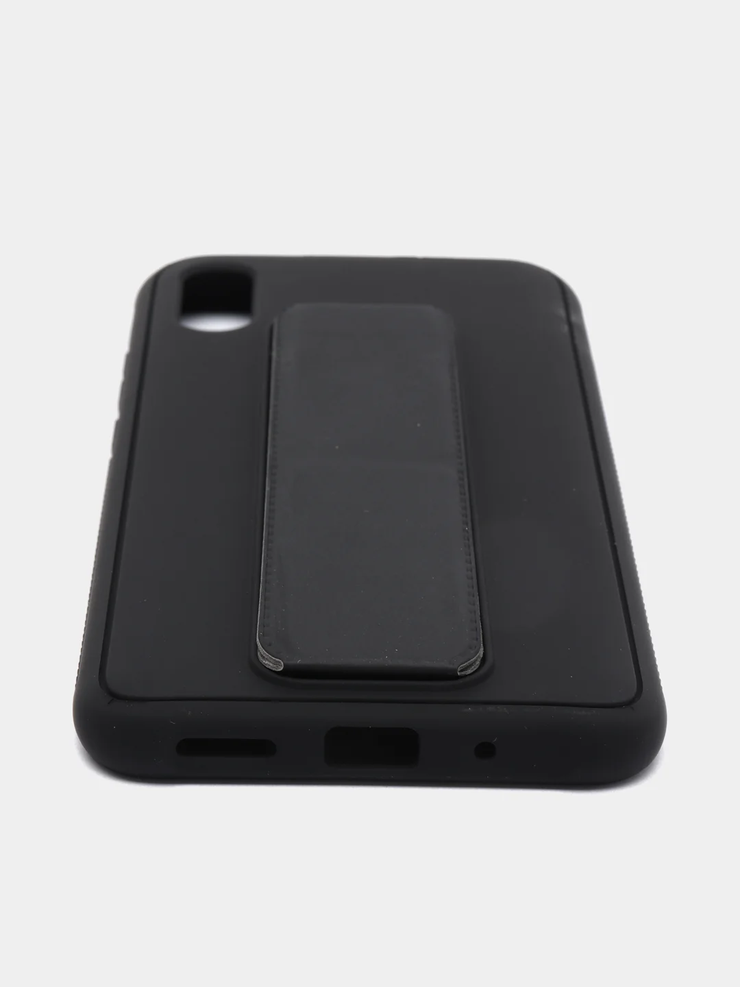 Черный чехол для Xiaomi Redmi 9A, Сяоми Редми 9А, силиконовый под кожу, с подставкой