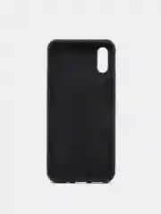 Черный чехол для Xiaomi Redmi 9A, Сяоми Редми 9А, силиконовый под кожу, с подставкой