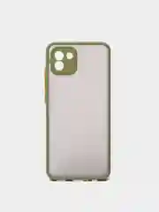 Лесной зеленый чехол Samsung Galaxy A03, Самсунг Галакси А03 пластиковый, матовый, с цветными кнопками