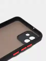 Черный чехол Samsung Galaxy A03, Самсунг Галакси А03 пластиковый, матовый, с цветными кнопками