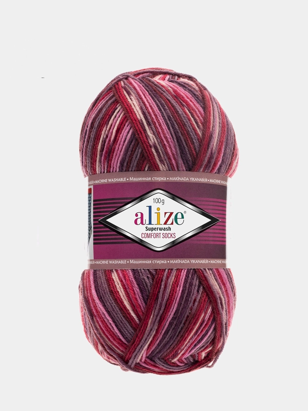 Пряжа  Носочная Alize Superwash Comfort Socks 75% Шерсть 25% Полиамид 100г 420м