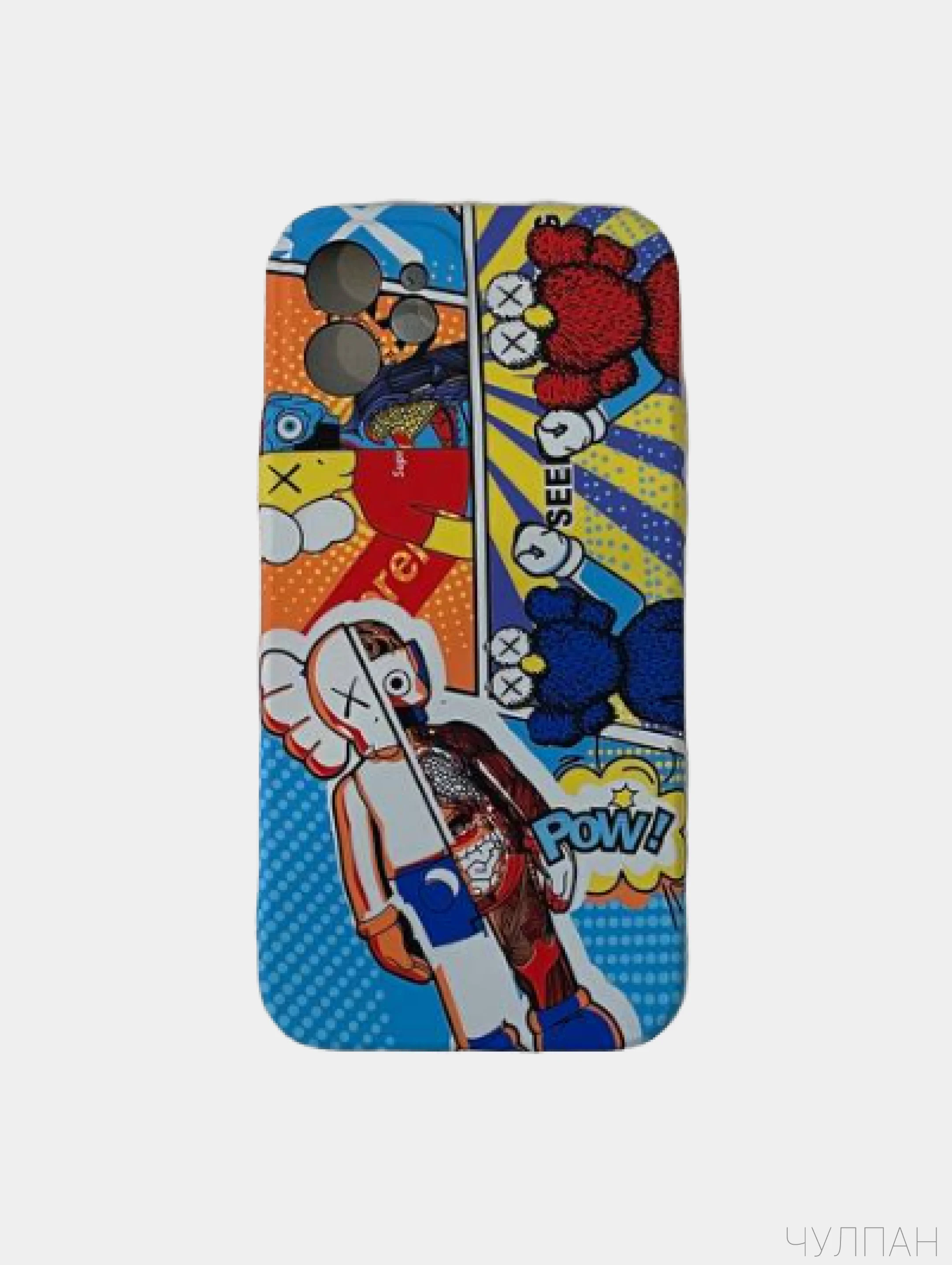 Алый чехол Kaws на iPhone 12, светящийся