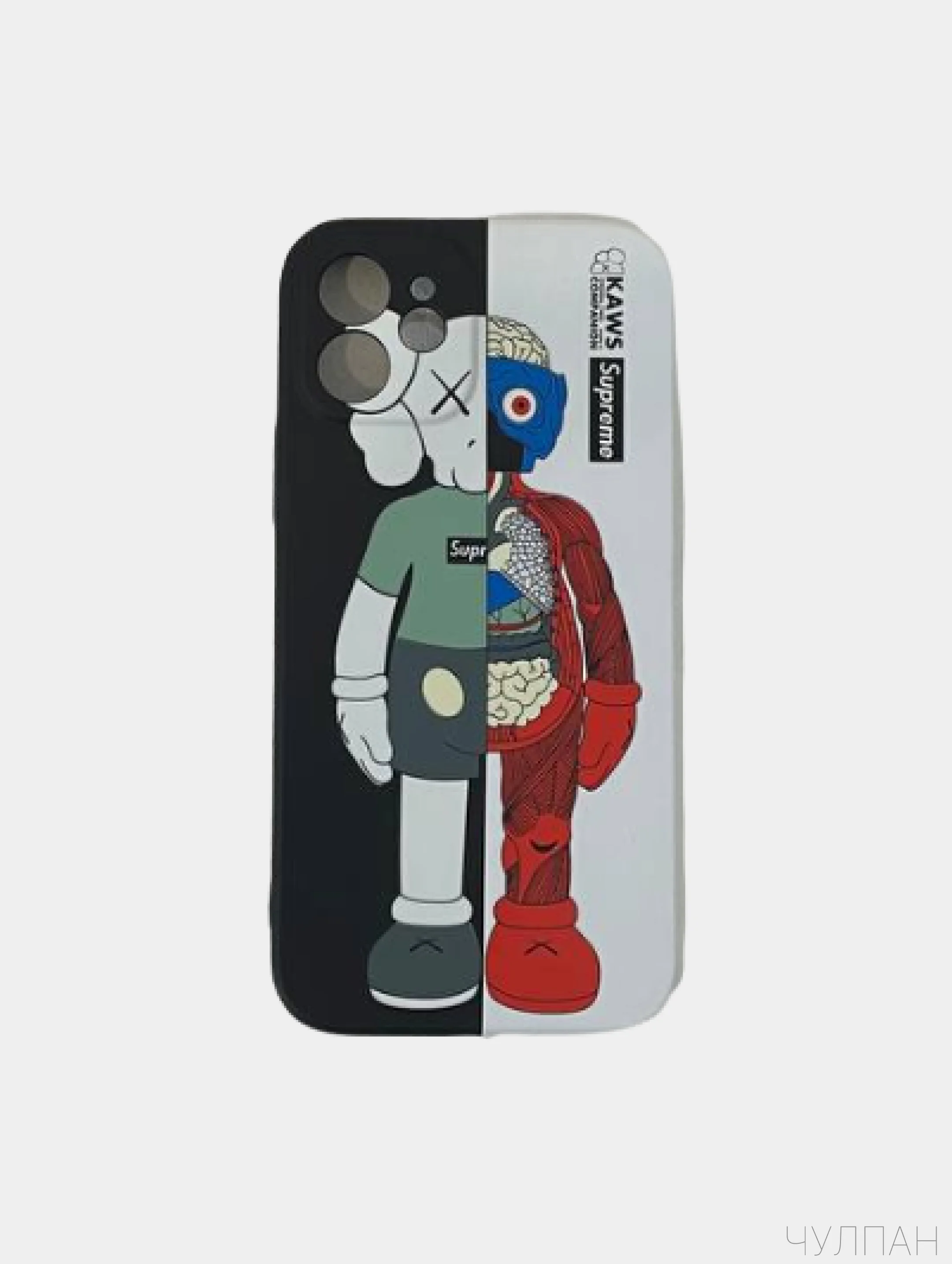 Алый чехол Kaws на iPhone 12, светящийся