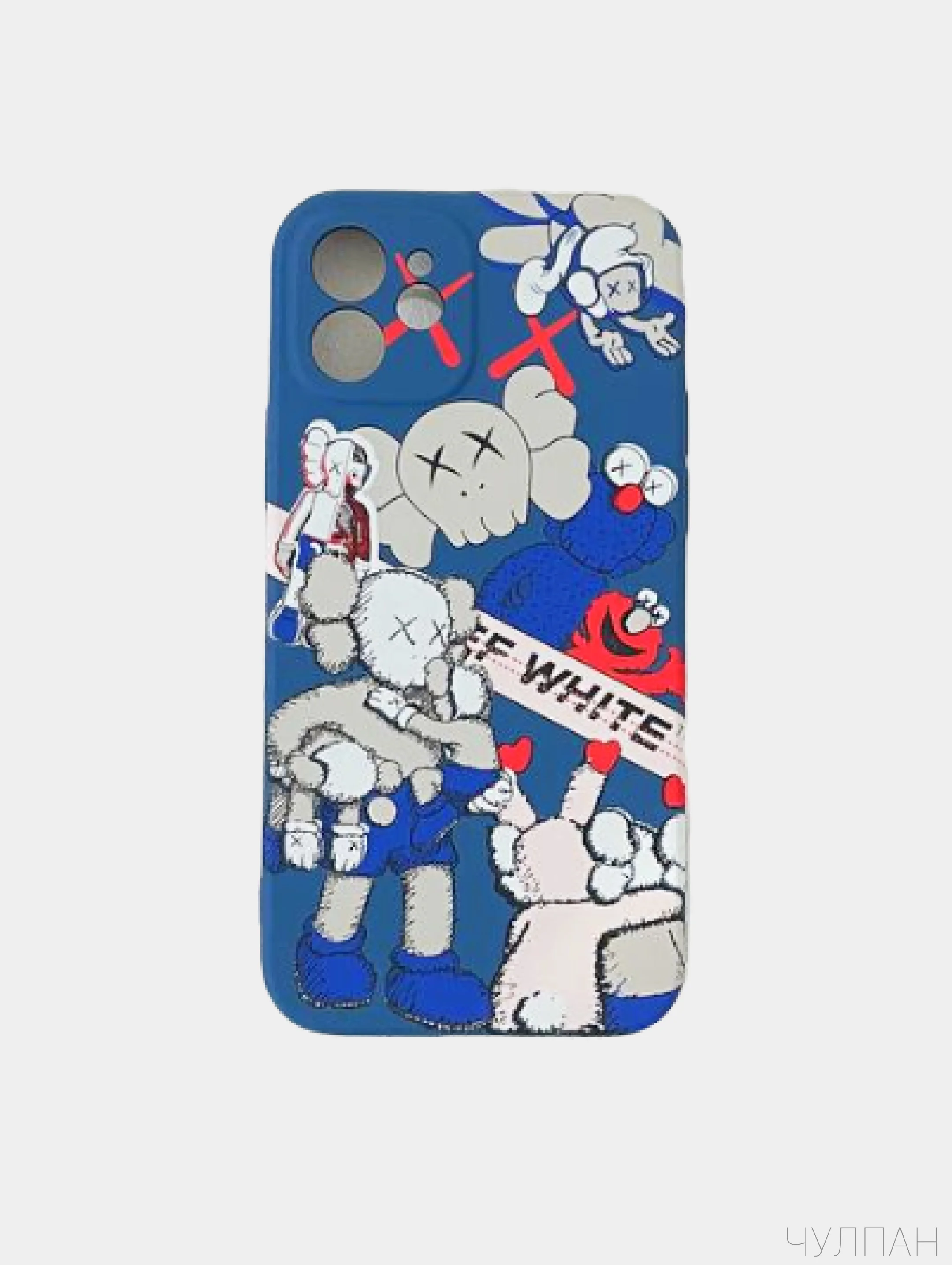 Алый чехол Kaws на iPhone 12, светящийся