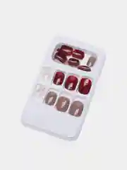 Бордовый накладные ногти с дизайном
