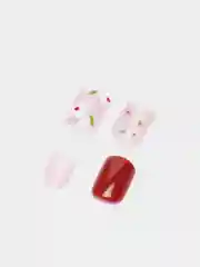 Бордовый накладные ногти с дизайном