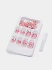 Розовый накладные ногти с дизайном