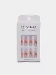 Коричневый накладные ногти с дизайном