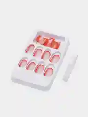 Красный накладные ногти с дизайном
