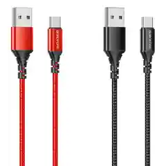 Красный кабель зарядный Borofone BX54, Type-C, Lightning, 1 м