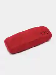 Алый футляр для очков хлопушка с салфеткой