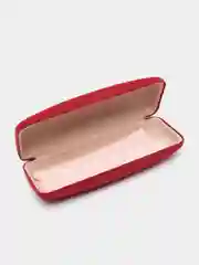 Алый футляр для очков хлопушка с салфеткой