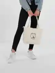 Белый вельветовая сумка с принтом "Медведь"