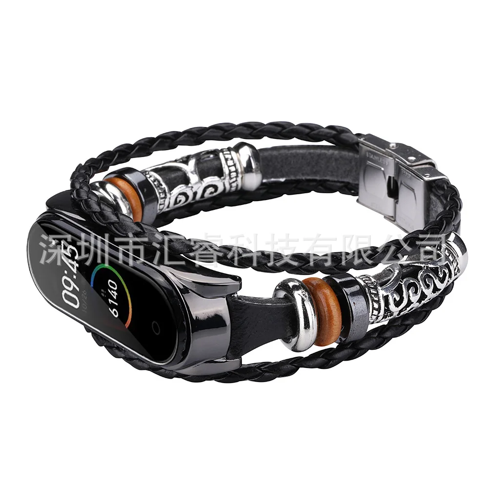 Черный ремешок-браслет для часов Mi Band