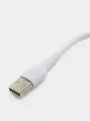 Белый кабель Micro-USB, Type-C, Lightning, ткань, 1 м