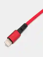Красный кабель Micro-USB, Type-C, Lightning, ткань, 1 м