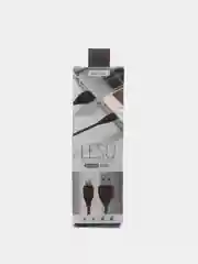 Угольный кабель Micro-USB, Type-C, Lightning, ткань, 1 м