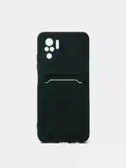 Зеленый чехол на REDMI 9A / 9C / Note 10 / POCO M3 с карманом для карты и мягкой вставкой