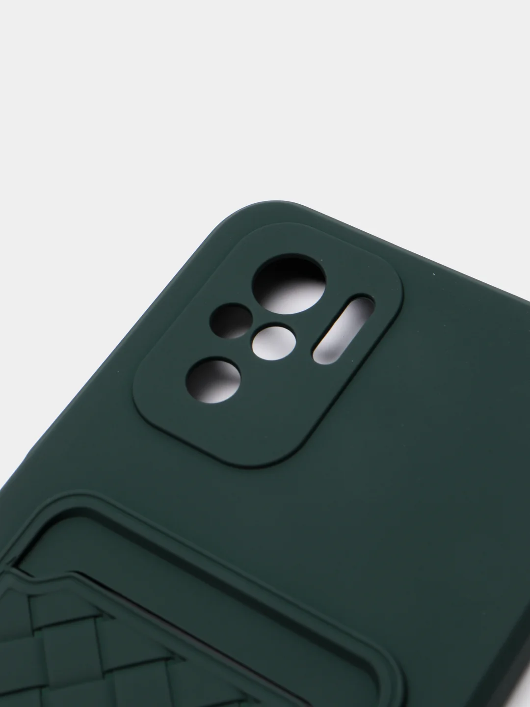 Зеленый чехол на REDMI 9A / 9C / Note 10 / POCO M3 с карманом для карты и мягкой вставкой