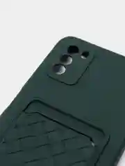 Зеленый чехол на REDMI 9A / 9C / Note 10 / POCO M3 с карманом для карты и мягкой вставкой