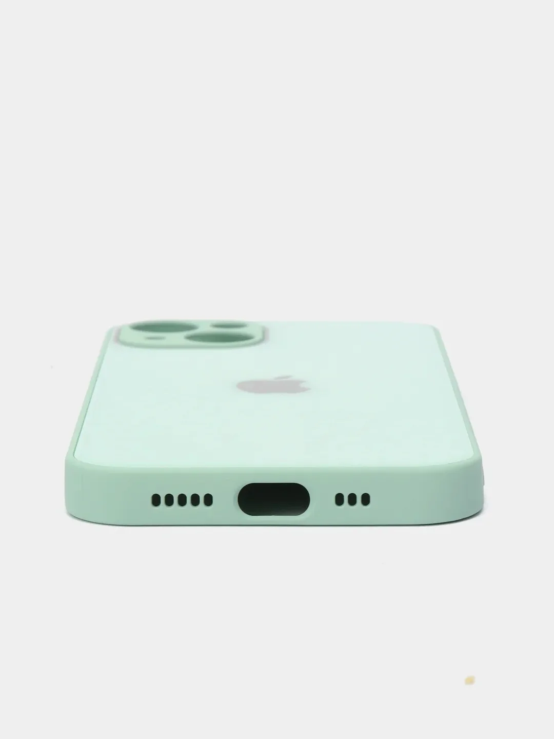 Бирюзовый чехол для Айфон 13, 12, 11 Pro Max, mini, XS, X, XR, 7, 8 Plus со стеклянной панелью