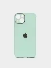 Бирюзовый чехол для Айфон 13, 12, 11 Pro Max, mini, XS, X, XR, 7, 8 Plus со стеклянной панелью
