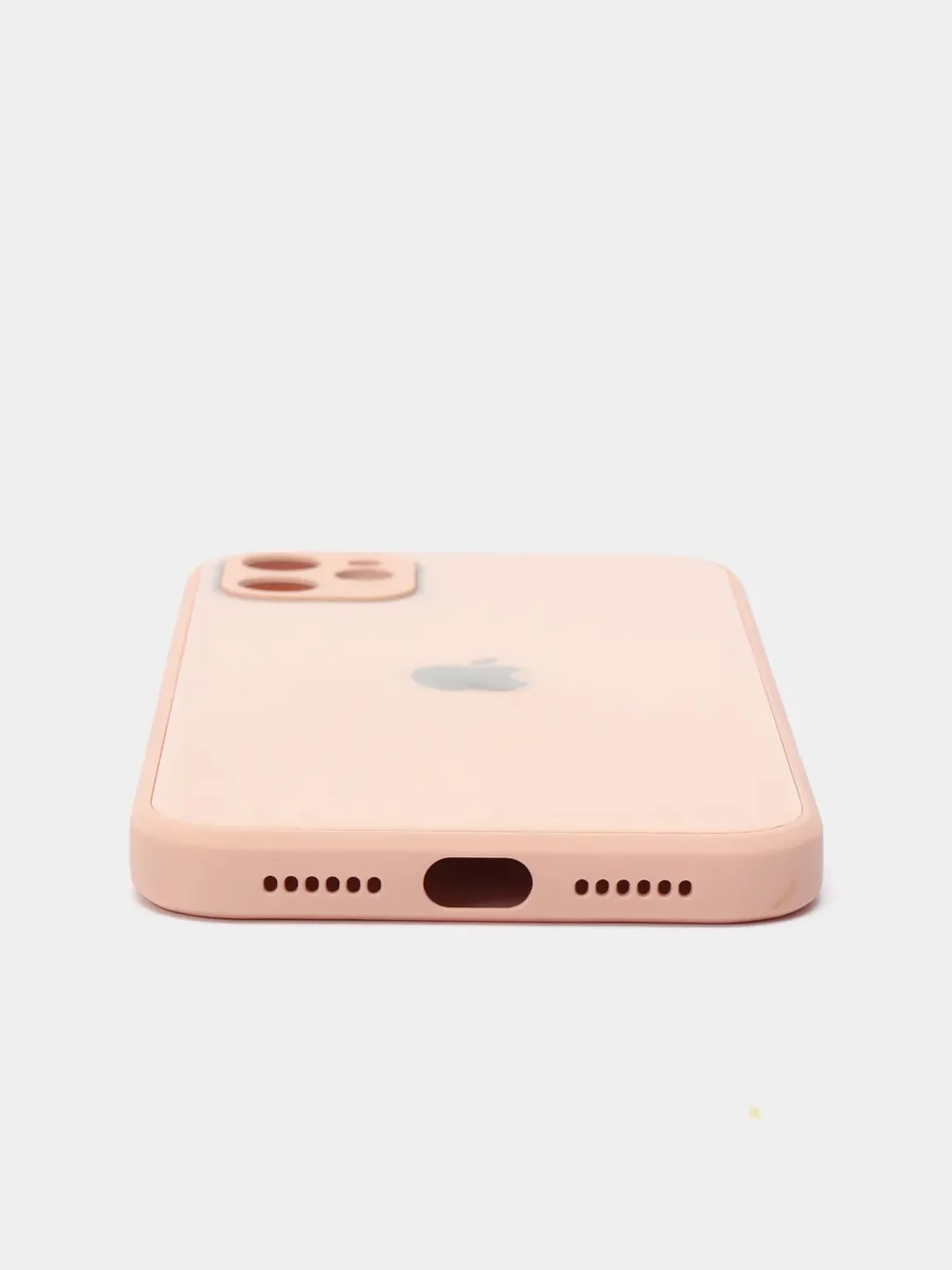 Пудровый чехол для Айфон 13, 12, 11 Pro Max, mini, XS, X, XR, 7, 8 Plus со стеклянной панелью