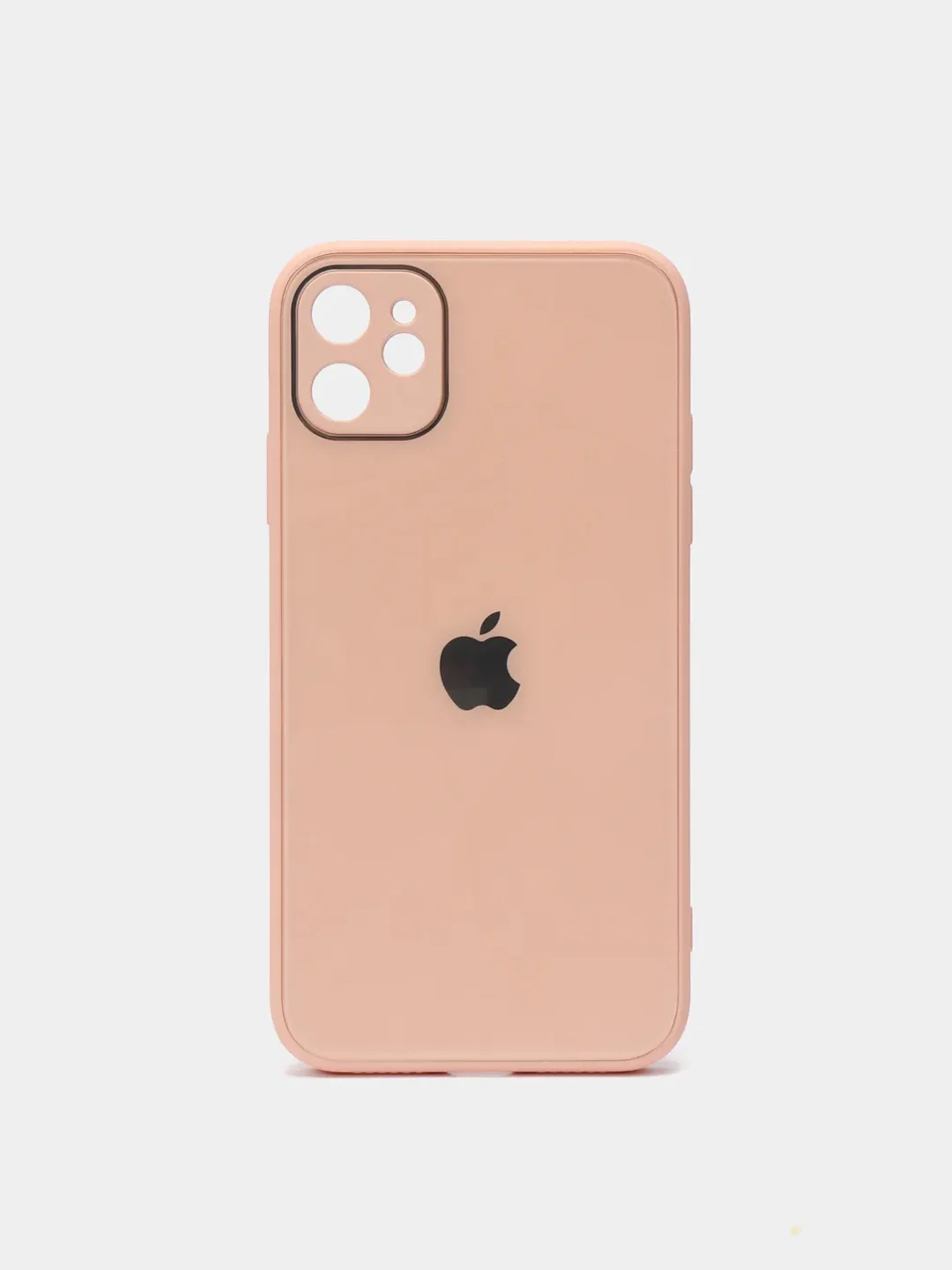Пудровый чехол для Айфон 13, 12, 11 Pro Max, mini, XS, X, XR, 7, 8 Plus со стеклянной панелью