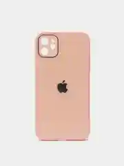 Пудровый чехол для Айфон 13, 12, 11 Pro Max, mini, XS, X, XR, 7, 8 Plus со стеклянной панелью