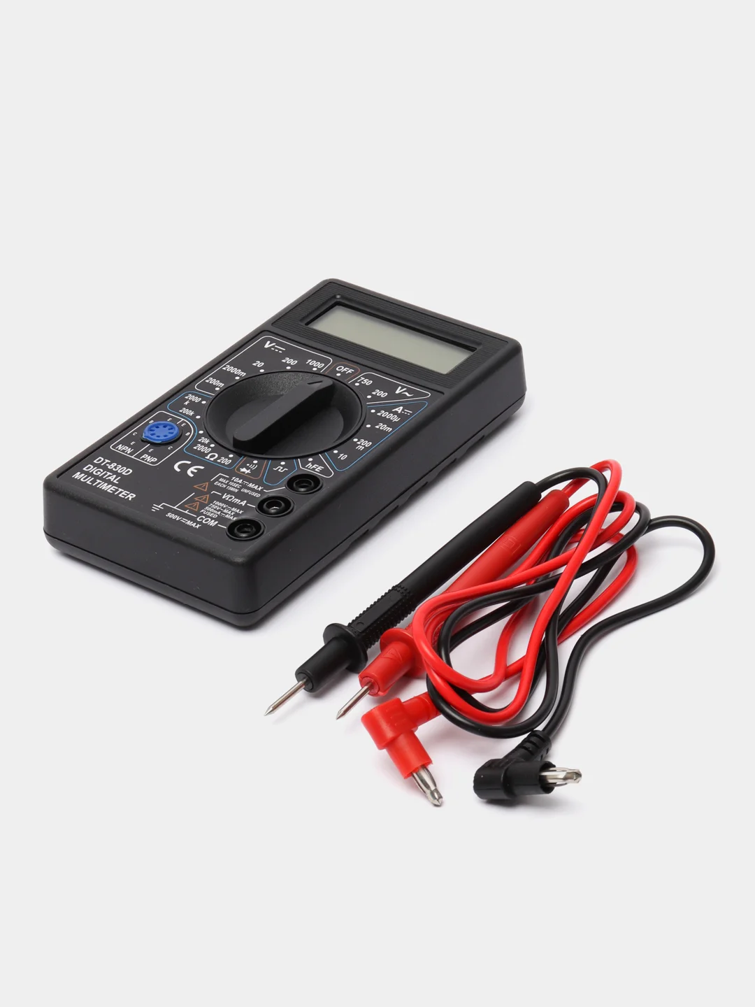 Черный мультиметр цифровой, тестер, DT-830D со звуковой прозвонкой