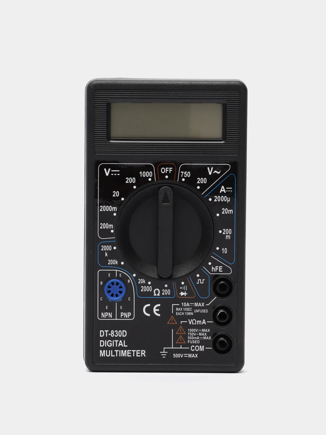 Черный мультиметр цифровой, тестер, DT-830D со звуковой прозвонкой