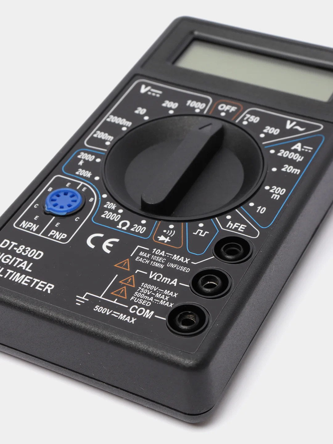 Черный мультиметр цифровой, тестер, DT-830D со звуковой прозвонкой
